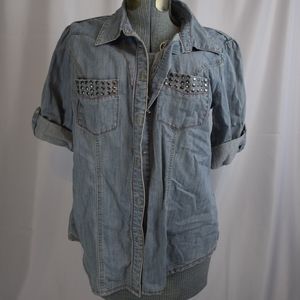 Torrid jean jacket shirt size 0 (12-14) studded